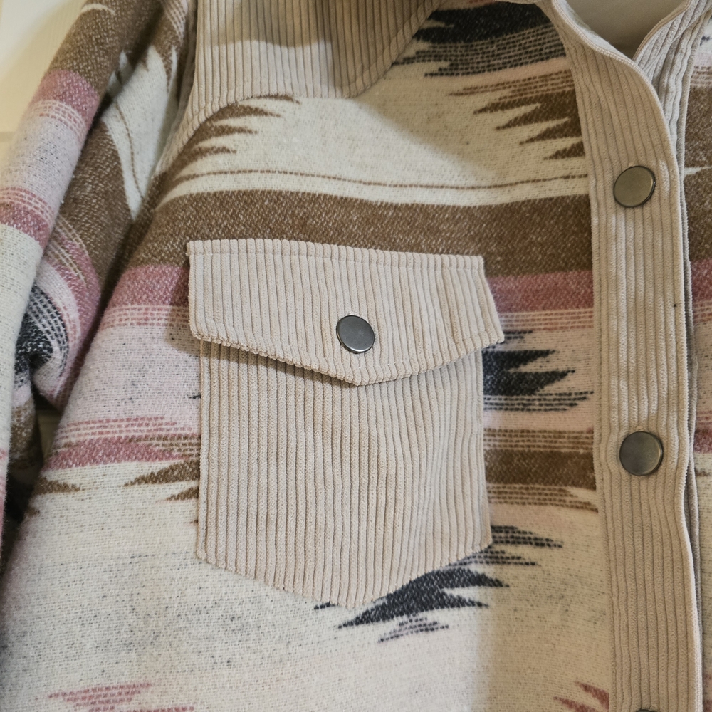 Hem & Thread Aztec Patterned Utility Jacket - Picture 3 of 8